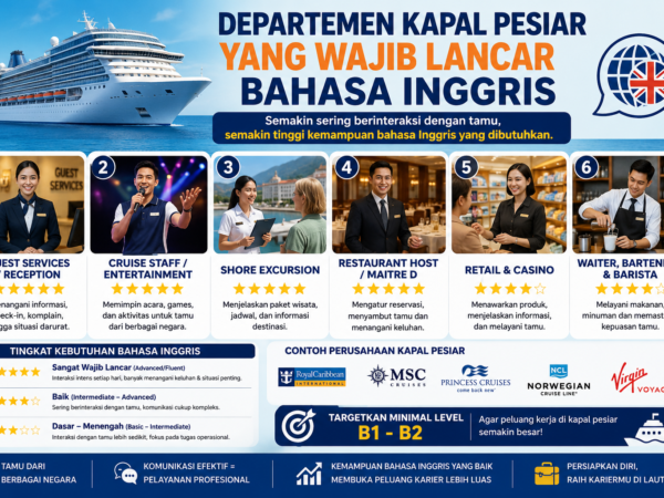 Mau Kerja di Kapal Pesiar? Ini Posisi yang Butuh Bahasa Inggris Lancar